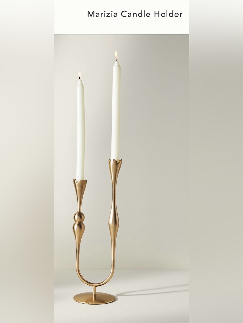 Anthropologie Marizia Gold Metal Candle Holders, set of 3 - Picture 4 of 7
